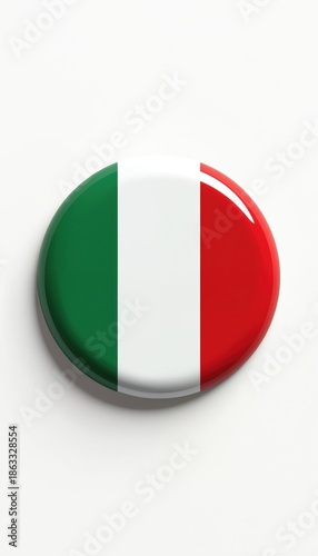 Free Download Round Italian flag icon with green white and red vertical stripes. Simple graphic design element for national identity and patriotism. Clean visual for digital art. - GFXLoad