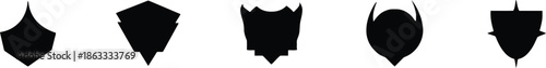 Shield silhouette icon set heraldic armor shape collection