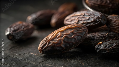 Tonka Beans Extreme Macro Close Up Luxury Dark Moody Rare Gourmet Ingredient Texture
