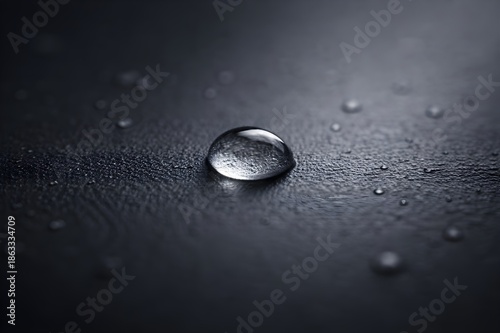 Single Raindrop on Matte Painted Surface, Ultra-Realistic Macro Texture