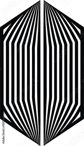 Black and white striped optical illusion pattern stripes