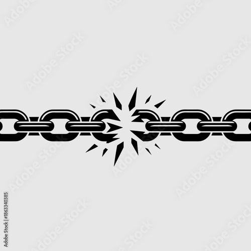 Heavy chain breaking apart - Ideal for breakthrough concepts, liberation movements, or ending restrictions.