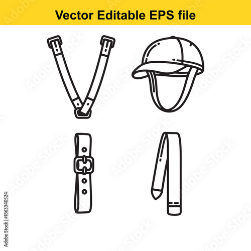 Collection of vector editable accessories