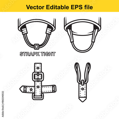 Set of strap attachment icons