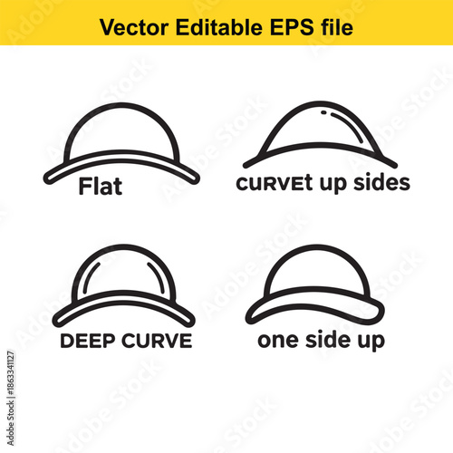 Various hat brim styles