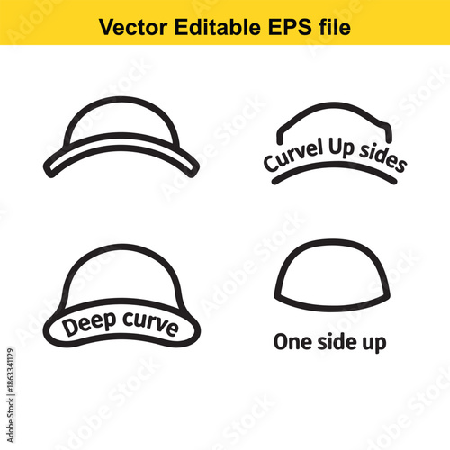 Various hat brim styles