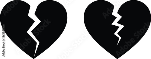 Broken Heart Vector Symbol of Divorce and Emotional Pain