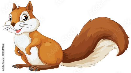 Cheerful Cartoon Squirrel Posing with a Smiling Expression Vector Illustration