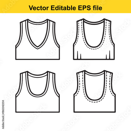 Set of editable tank top templates
