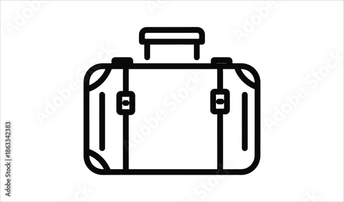 Travel Kit Icon Vector Illustration: Luggage, Passport, Map, Globe, Compass for Vacation & Adventure