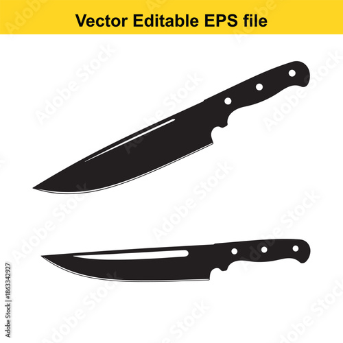 Black kitchen knife silhouette