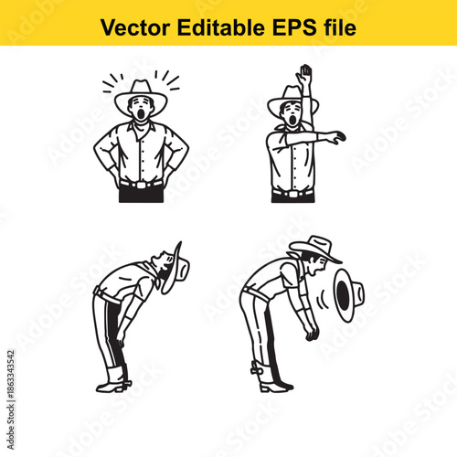 Wallpaper Mural Cowboy performing various actions Torontodigital.ca