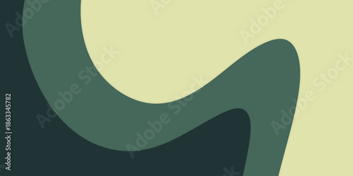 Bold Abstract Swirl Green Vector Illustration Background. High-contrast thick swirling shapes in various shades of green and cream.