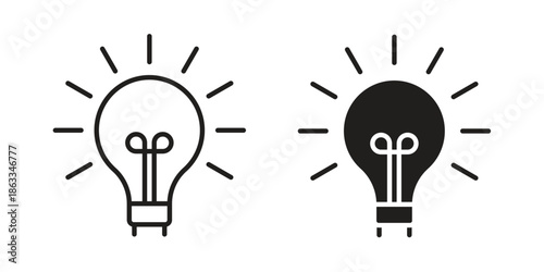 Bulb icons concept. Vector Line Icon Design. Simple flat style