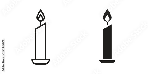 Candle icons concept. Vector Line Icon Design. Simple flat style