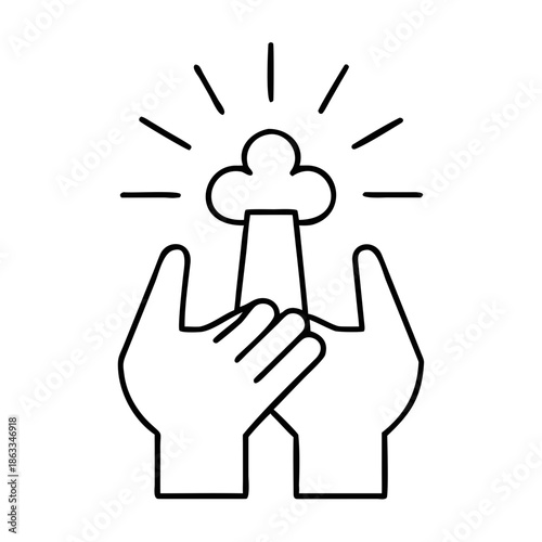 hope icon outline vector illustration white b