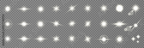 Lens Flare, light glow effect. sun or realistic shining star with backlight effect.
bokeh glitter and sparkles or sparkles on transparent background.
