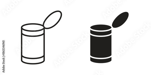 Canned food icons concept. Vector Line Icon Design. Simple flat style