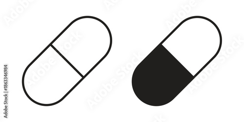 Capsule icons concept. Vector Line Icon Design. Simple flat style
