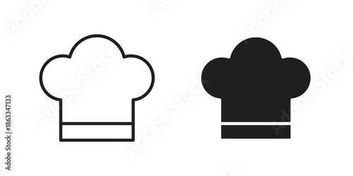 Chef hat icons concept. Vector Line Icon Design. Simple flat style