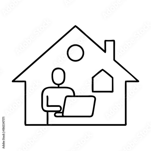 home icon with a hand