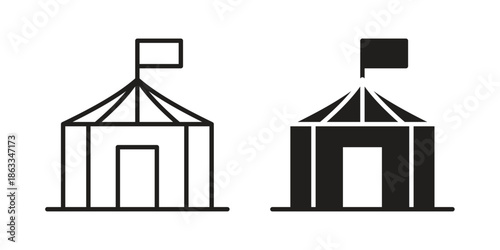 Circus tent icons concept. Vector Line Icon Design. Simple flat style