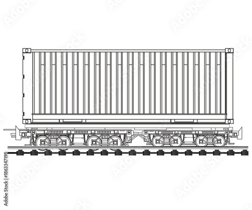 railway shipping transportation icon