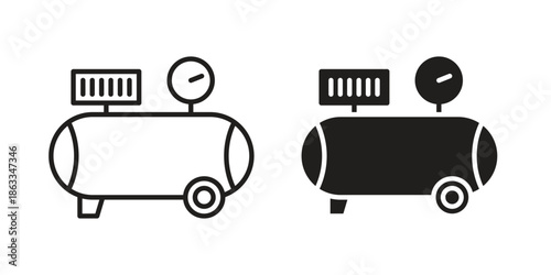 Compressor icons concept. Vector Line Icon Design. Simple flat style