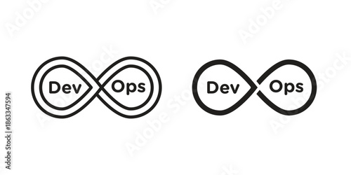 Dev ops icons concept. Vector Line Icon Design. Simple flat style