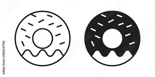 Doughnut icons concept. Vector Line Icon Design. Simple flat style