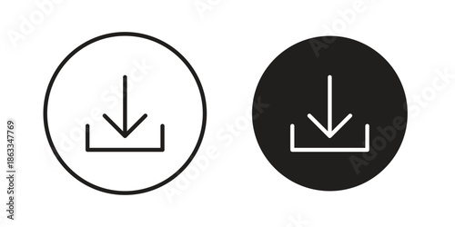 Download icons concept. Vector Line Icon Design. Simple flat style