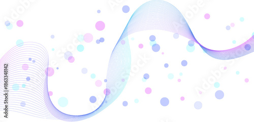 This design features an abstract background that shows a flowing pattern of lines and dots in various shades. The artwork appears dynamic and modern, suitable for digital projects