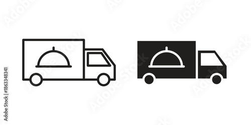 Food truck icons concept. Vector Line Icon Design. Simple flat style