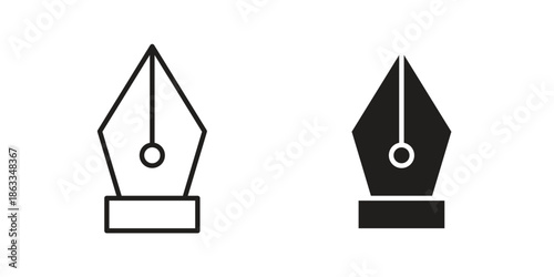 Fountain pen icons concept. Vector Line Icon Design. Simple flat style
