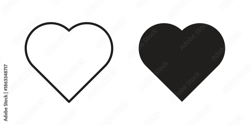 Obraz premium Heart icons concept. Vector Line Icon Design. Simple flat style