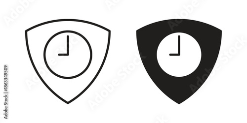 Long term protection icons concept. Vector Line Icon Design. Simple flat style