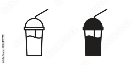 Milk shake icons concept. Vector Line Icon Design. Simple flat style