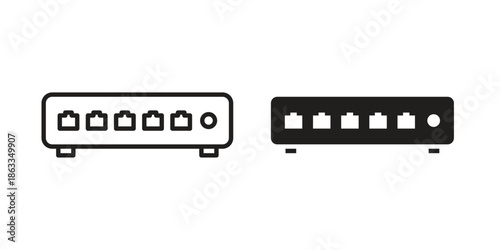 Network switch icons concept. Vector Line Icon Design. Simple flat style