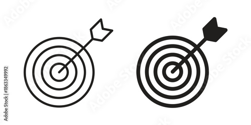 Objectives icons concept. Vector Line Icon Design. Simple flat style