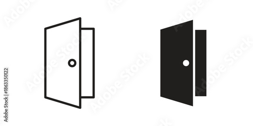 Open door icons concept. Vector Line Icon Design. Simple flat style