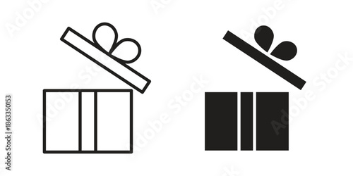 Open gift box icons concept. Vector Line Icon Design. Simple flat style
