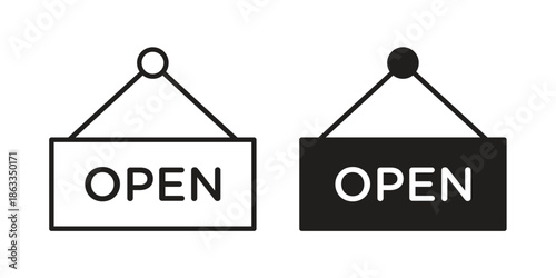 Open signs concept. Vector Line Icon Design. Simple flat style
