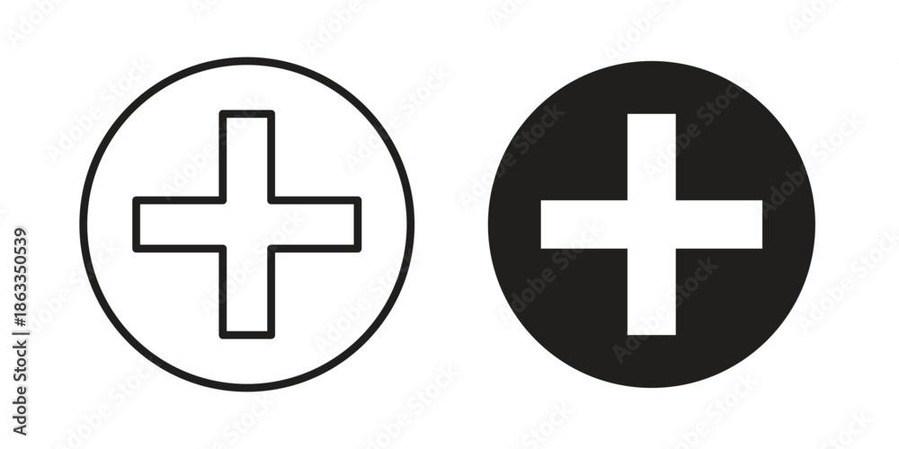 Obraz premium Plus icons concept. Vector Line Icon Design. Simple flat style