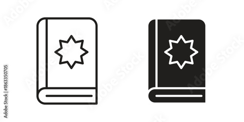 Quran book icons concept. Vector Line Icon Design. Simple flat style