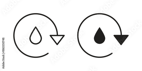 Recycle water icons concept. Vector Line Icon Design. Simple flat style