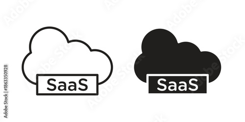 SaaS icons concept. Vector Line Icon Design. Simple flat style
