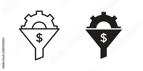 Sales funnel icons concept. Vector Line Icon Design. Simple flat style