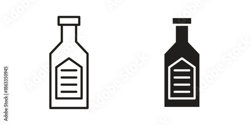 Sauce bottles icons concept. Vector Line Icon Design. Simple flat style
