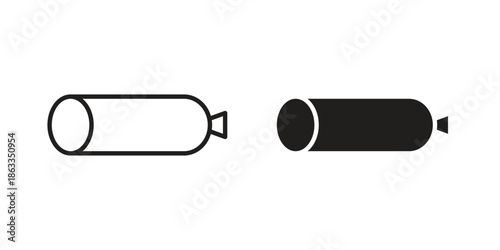 Sausage salami icons concept. Vector Line Icon Design. Simple flat style