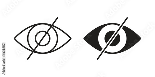 Sensitive content icons concept. Vector Line Icon Design. Simple flat style